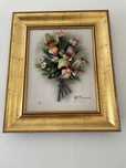 Quadro de flores  porcelana da marca Capodimonte