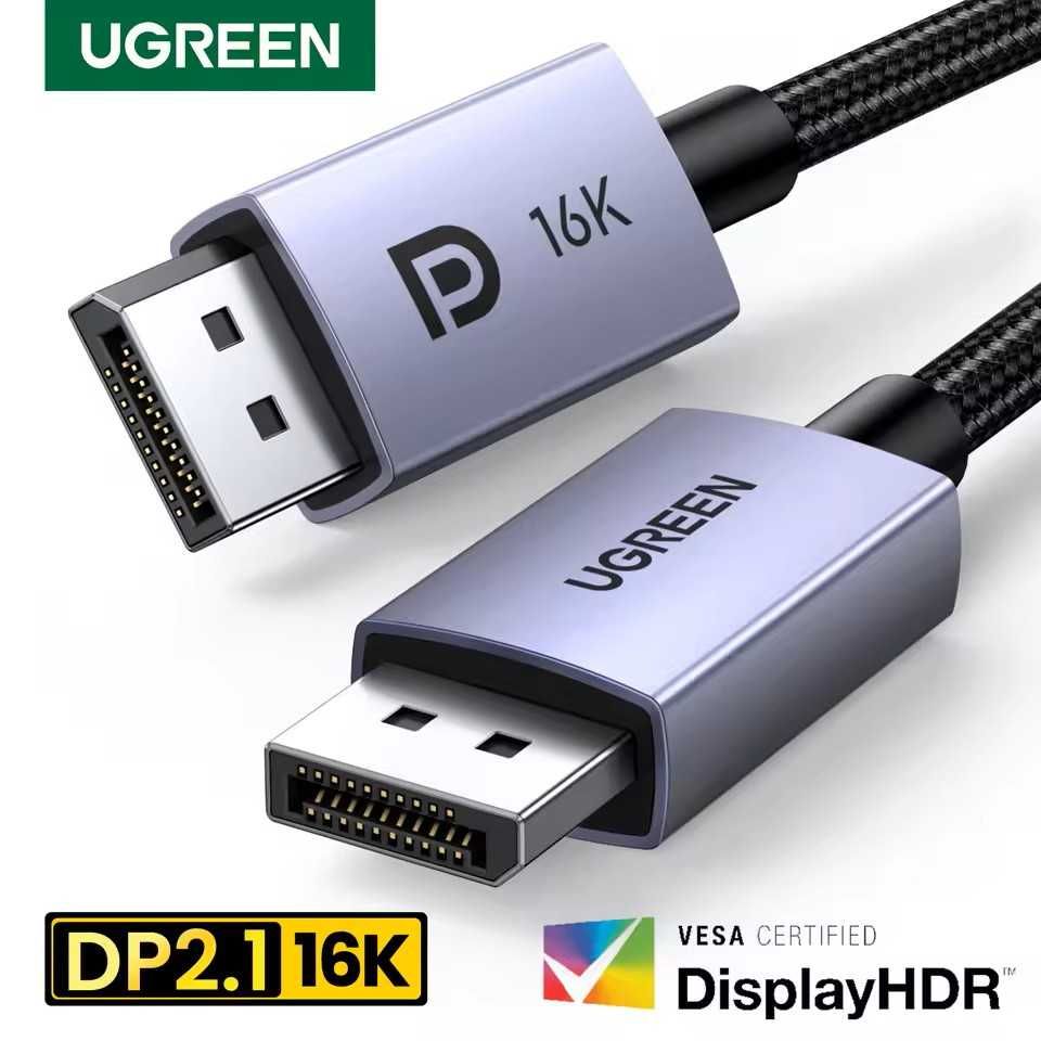 Кабель Displayport 2.1 DP Ugreen 8k 120hz 4k 240hz 4k 144hz 1/2/3 метр