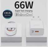 honor huawei 66W Super szybka ładowarka Kabel typ-c