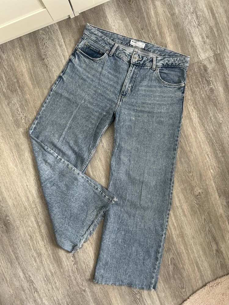 spodnie jeansowe szerokie BERSHKA