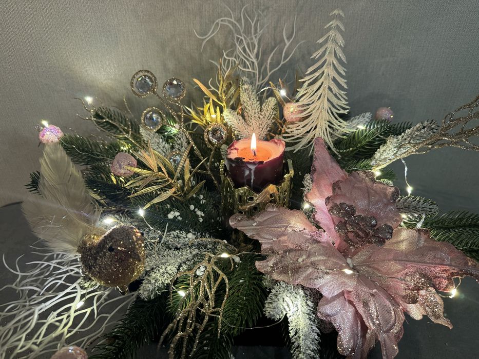 Новорічна екібана,новорічна прикраса-декорація !!