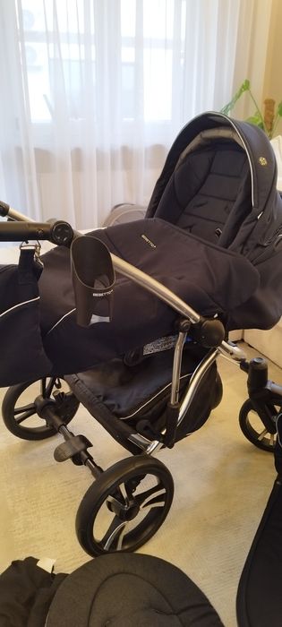 Wózek Bebetto Bresso Premium Class Granat Ochrona UV Komplet