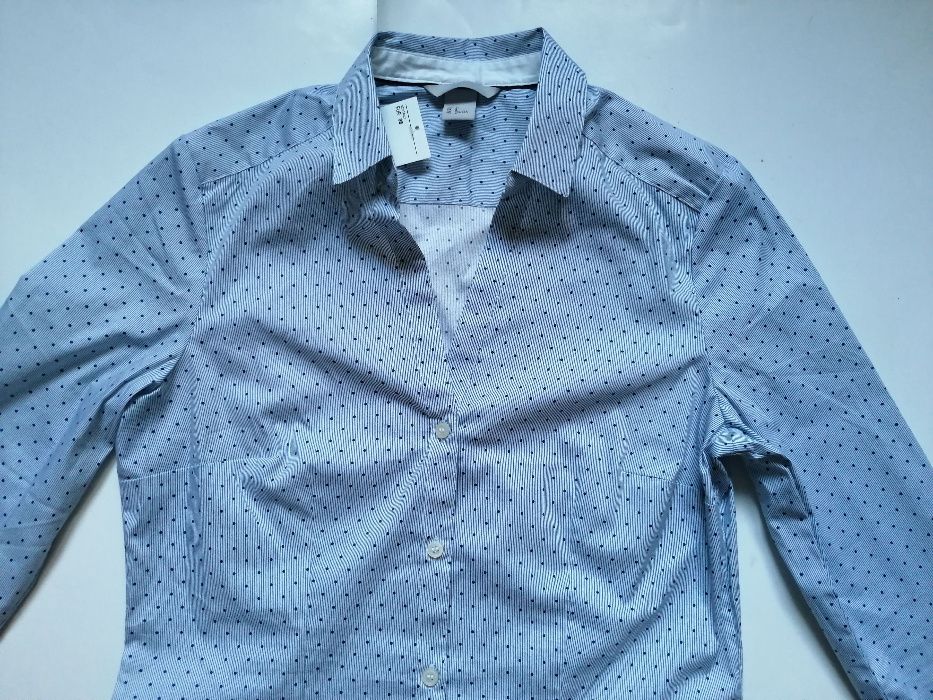 H&M HM niebieska koszula w kropki 38 - nowa