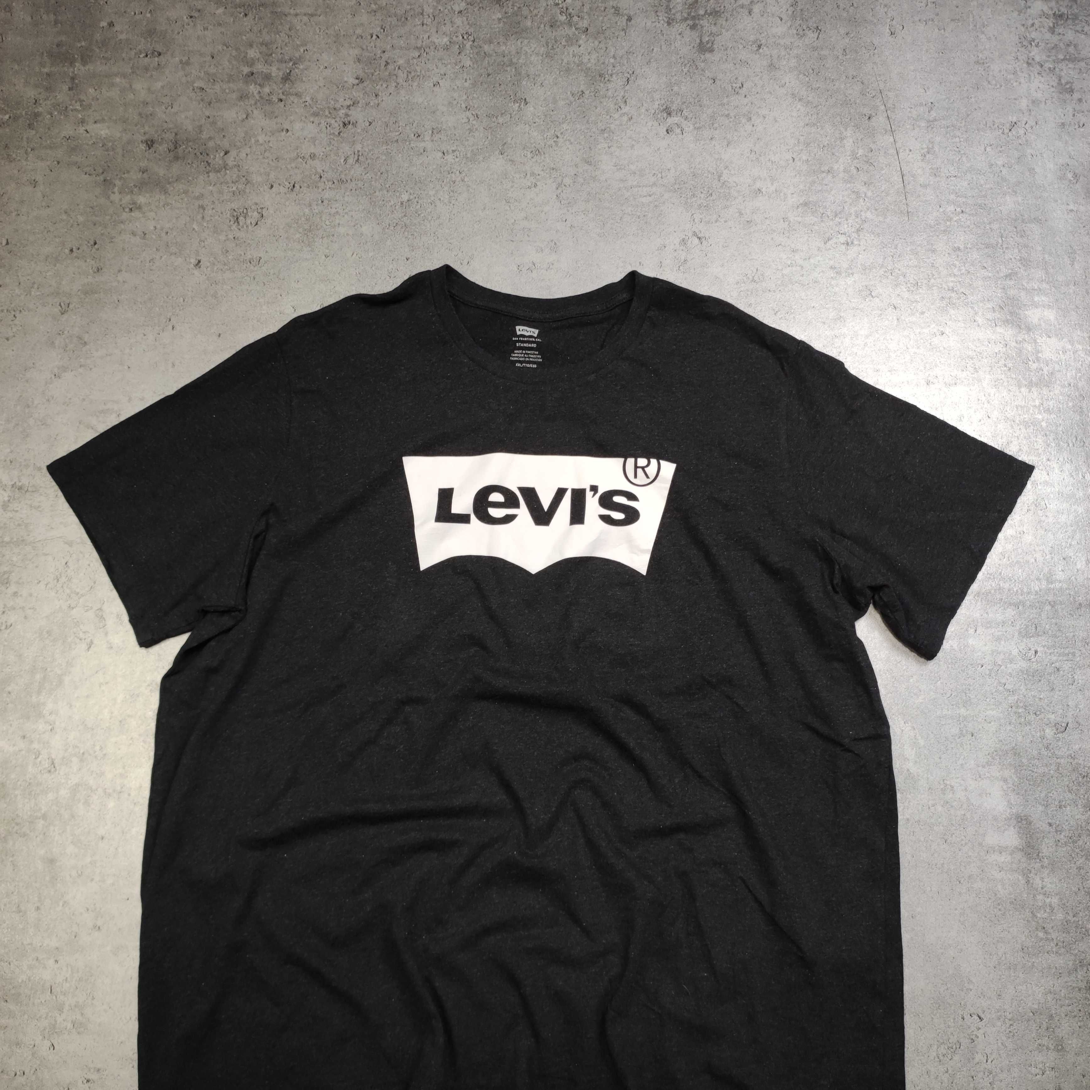 MĘSKA Koszulka Bawełna PREMIUM Duże Logo Levis Klasyczna Elegancka