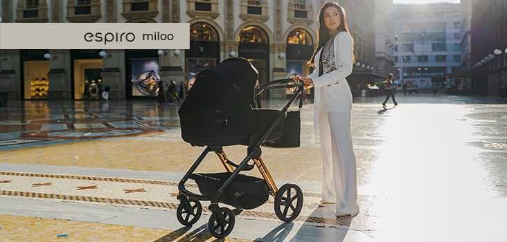 Espiro Miloo 2025 wózek dziecięcy 2w1 kolor Diamond Black 210