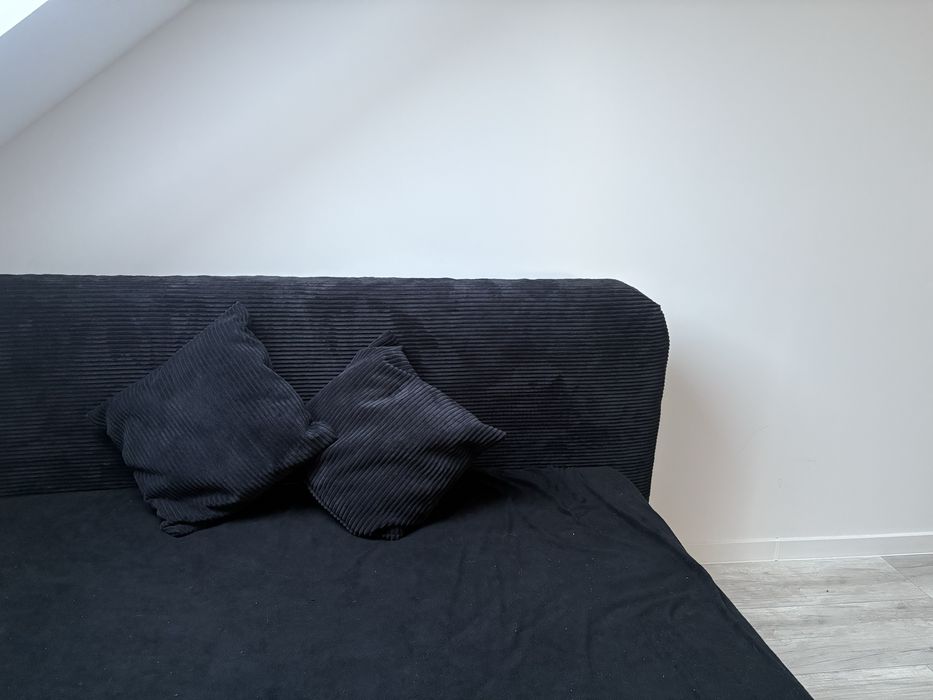 Lozko tapicerowane czarne sztruks