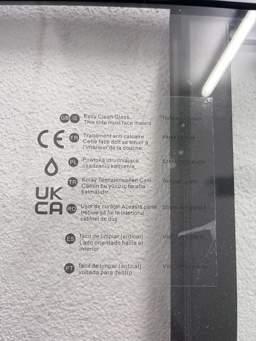 Painel de duche Vidro fixo + abatível .anticalcáreo
