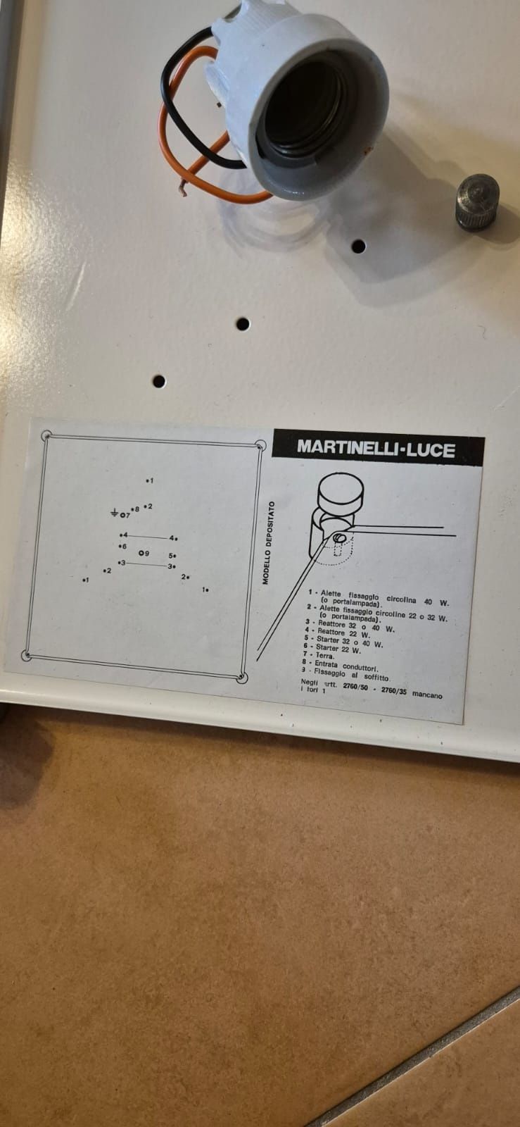 Lampa Martinelli Luce .Lata 60. Bolla