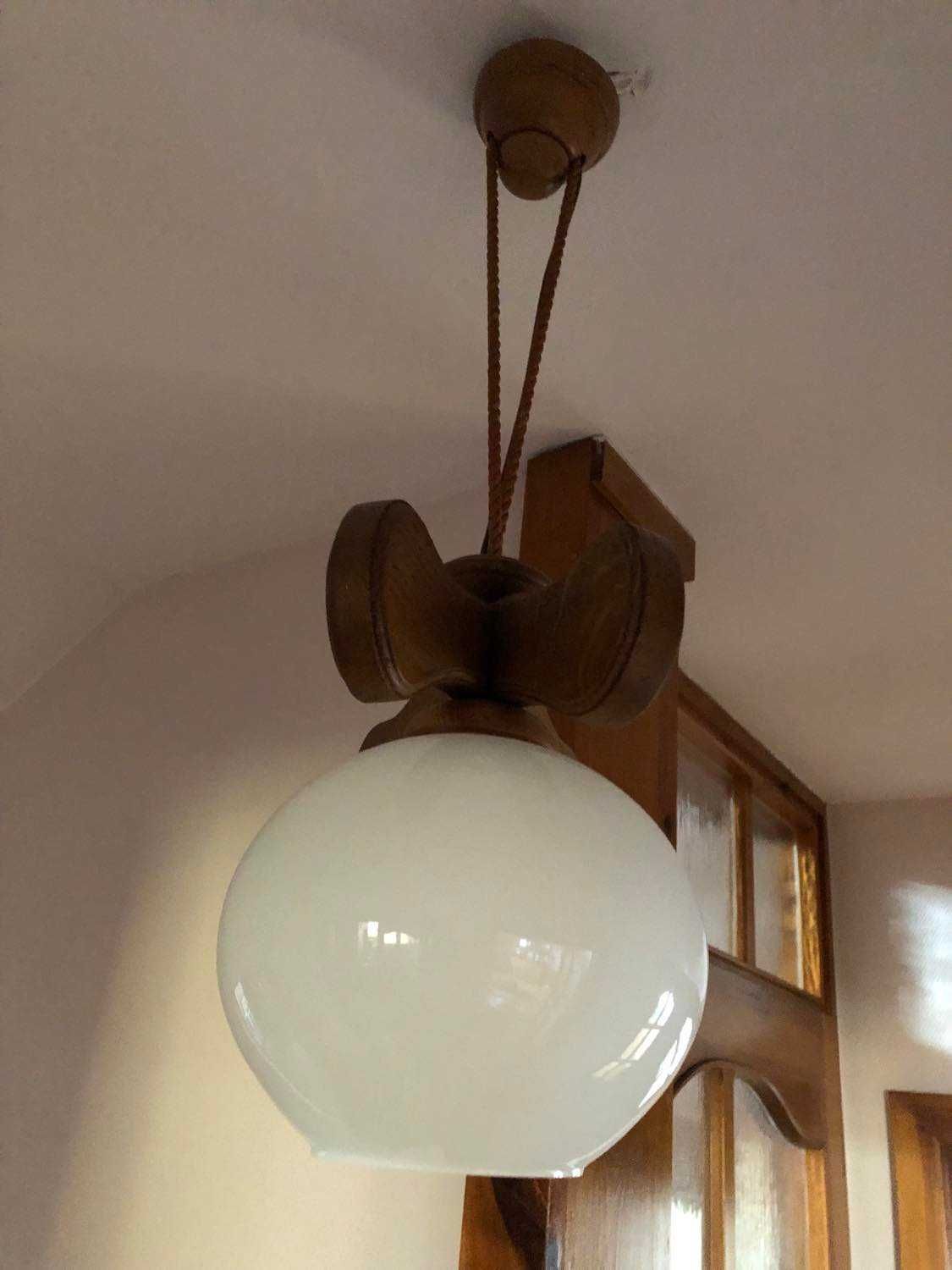 Lampa wisząca drewniana