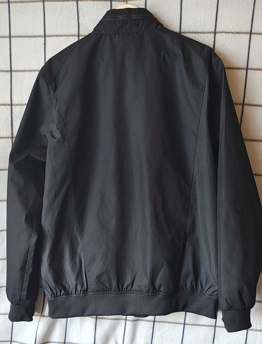 Kurtka, męska, czarna, przeciwdeszczowa, kaptur w stójce, XXL