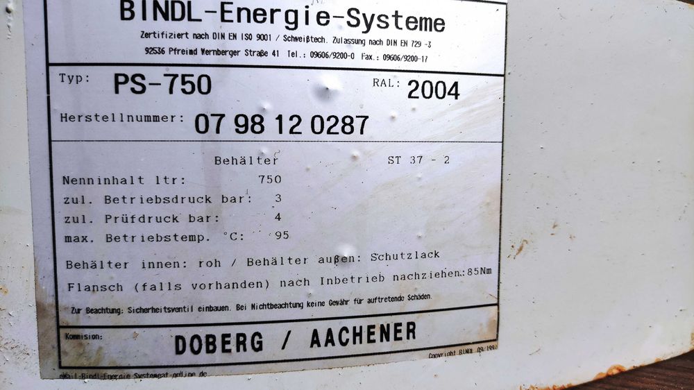 Bufor 750 L BINDL zasobnik idealny ocieplony GWARANCJA