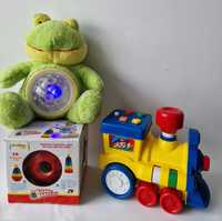 3 X zabawki + pociąg interaktywny+kulka układanka+lampka