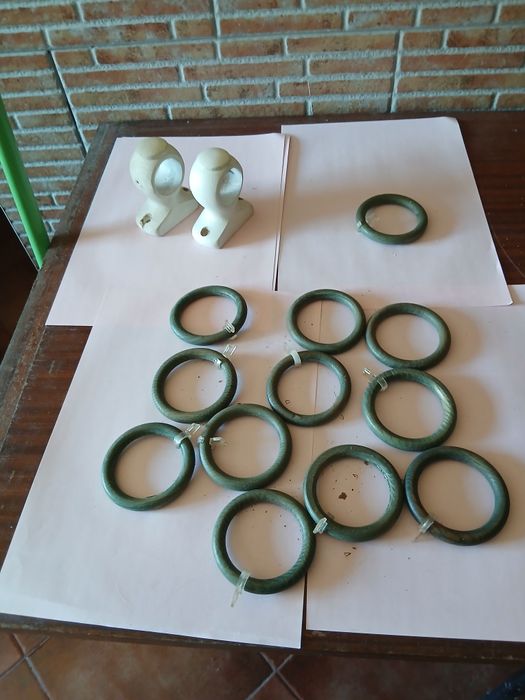 Varão e argolas para cortinados