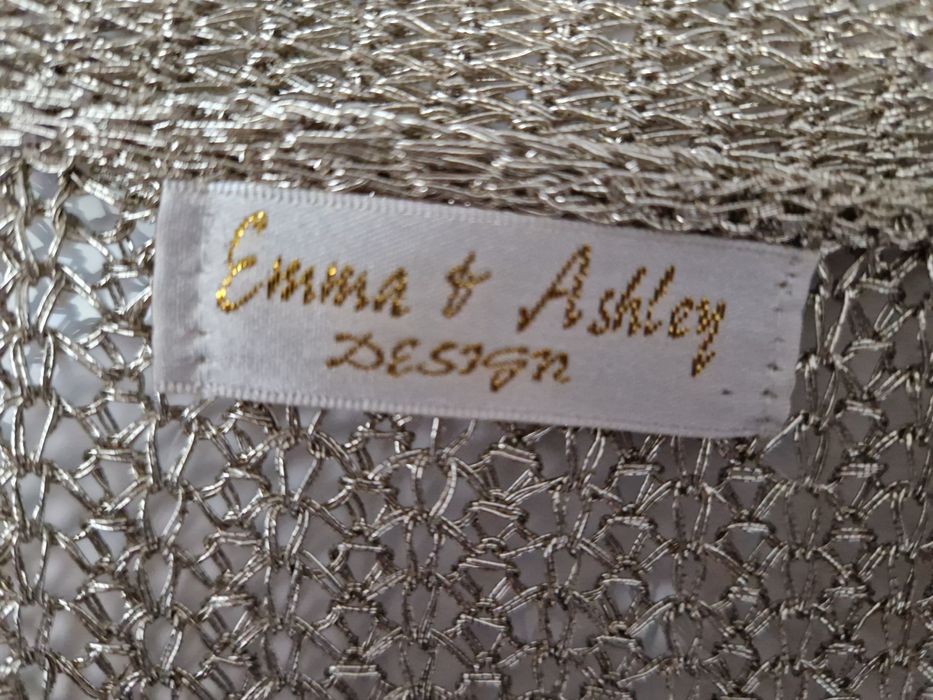 Złoty, metaliczny sweter/kardigan rozm. uniwersalny