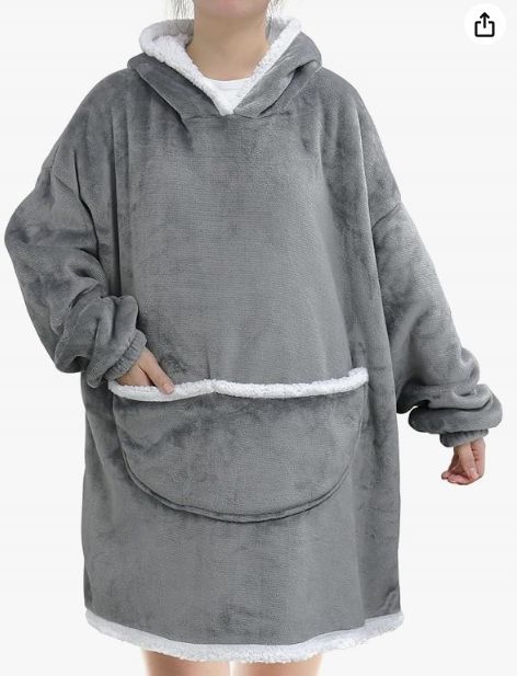 Damska Bluza Oversize, Bluza, Typu Koc, Wygodna Bluza Z Kapturem
