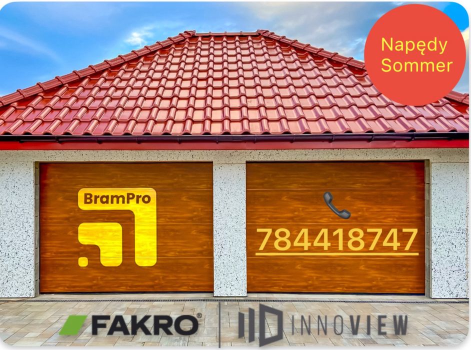 Brama garażowa segmentowa antracyt brązowab biała  5000x2250