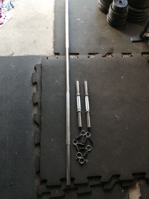 Gryf prosty hantle Domyos Decathlon