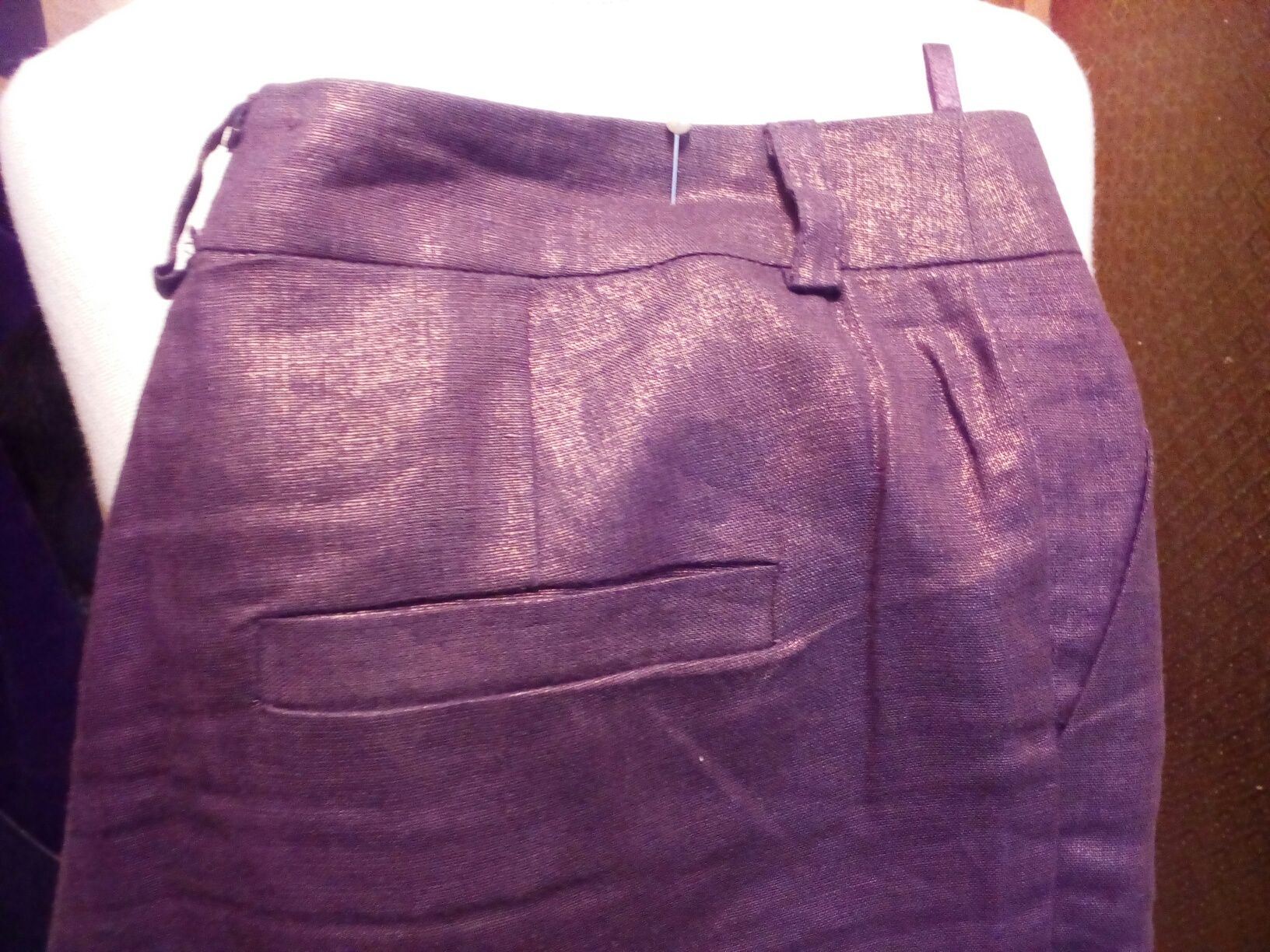 Spodnie damskie szerokie lniane SIMPLE