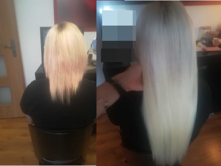 Profesjonalne przedłużanie włosów, metoda kanapkowa,ringi,keratyna