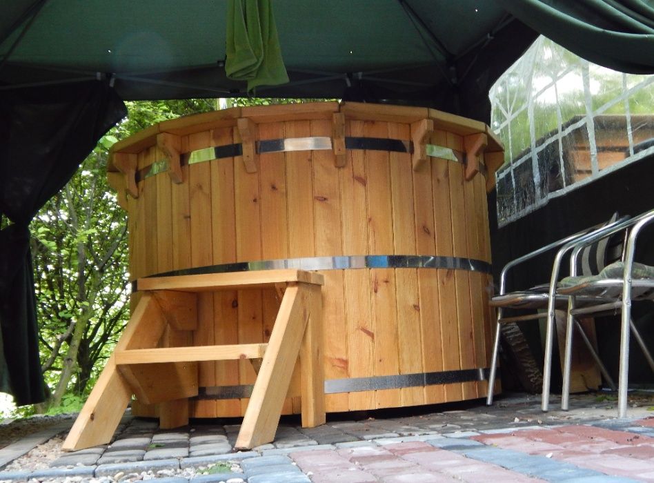 Basen Kąpielowy Balia Wodna Gorąca Beczka Bania Ruska z Piecem Hot Tub