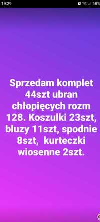 Komplet 44szt ubran chlopiecych rozm 128