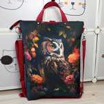 Torba-plecak wodoodporna Sowa w kwiatach handmade