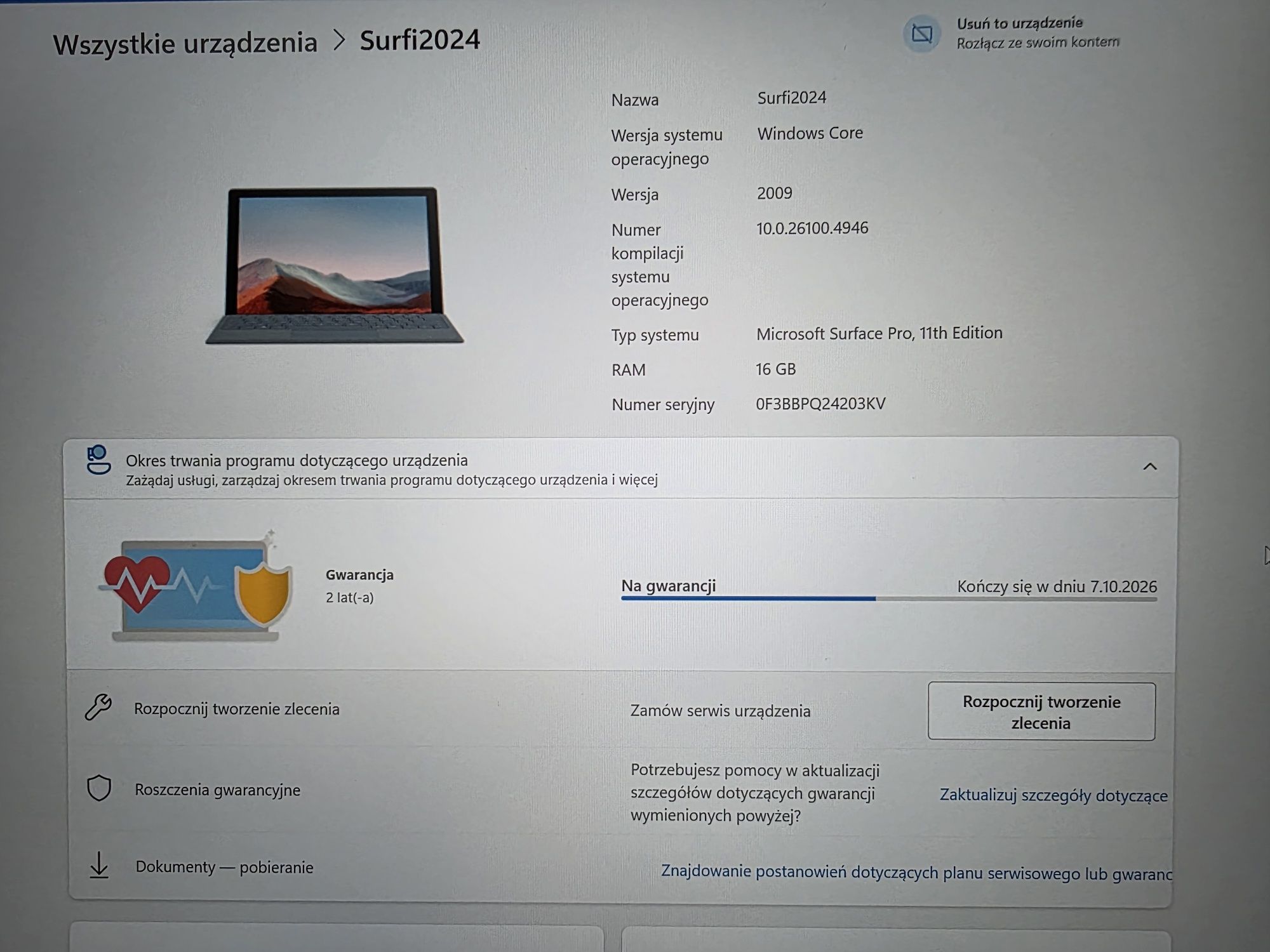 Microsoft surface 11 pro snapdragon 12 mies. gwar.