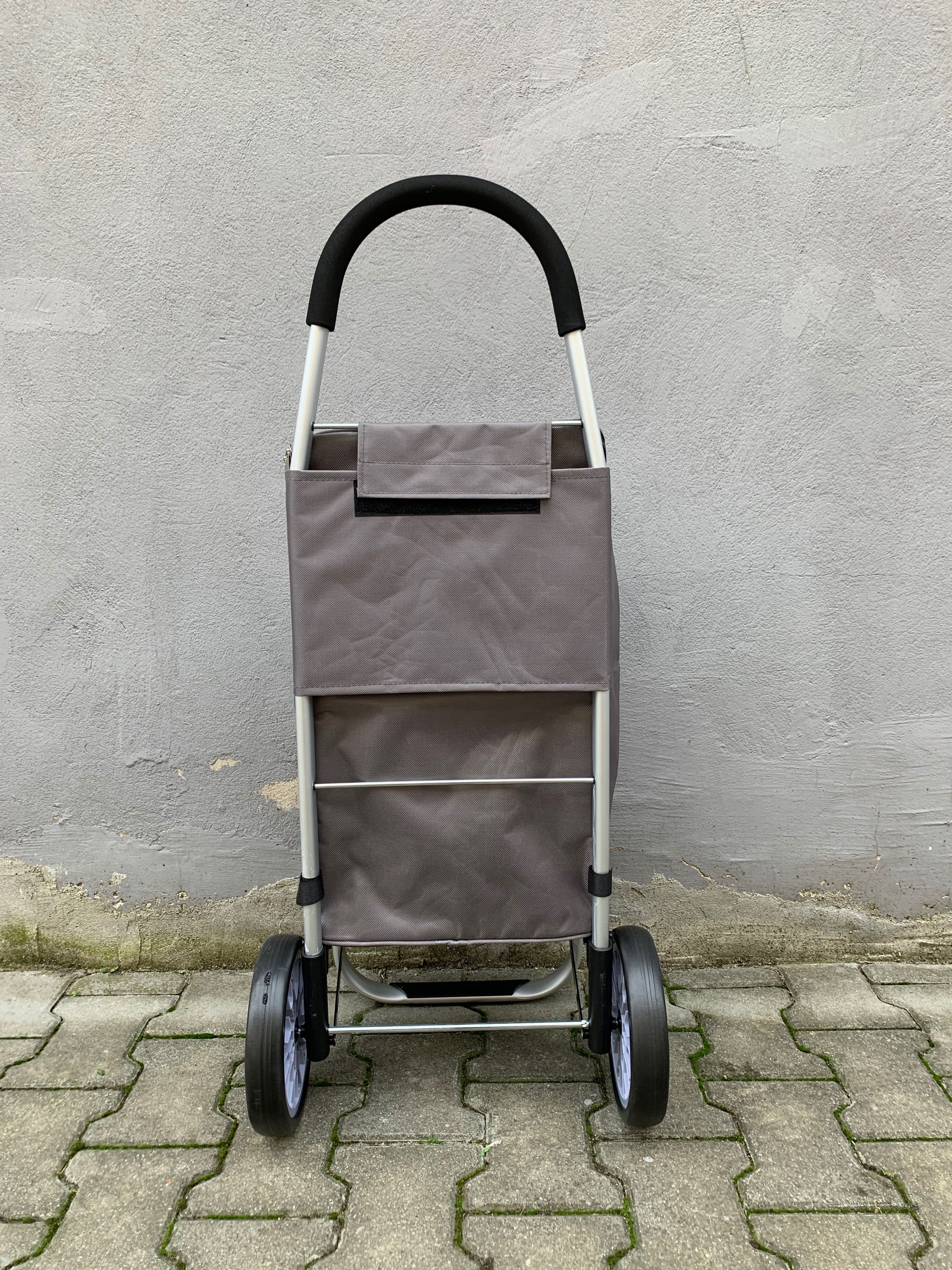Wózek na zakupy aluminiowy duże koła z torbą termiczną