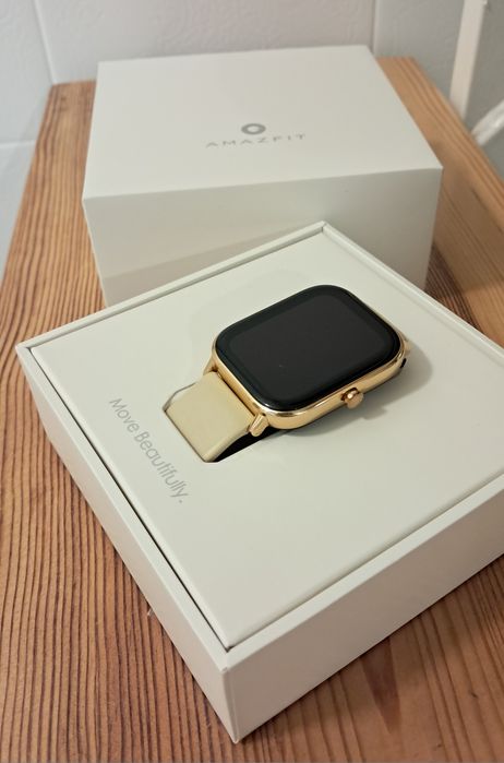 Smartwatch Amazfit GTS bege e rose gold