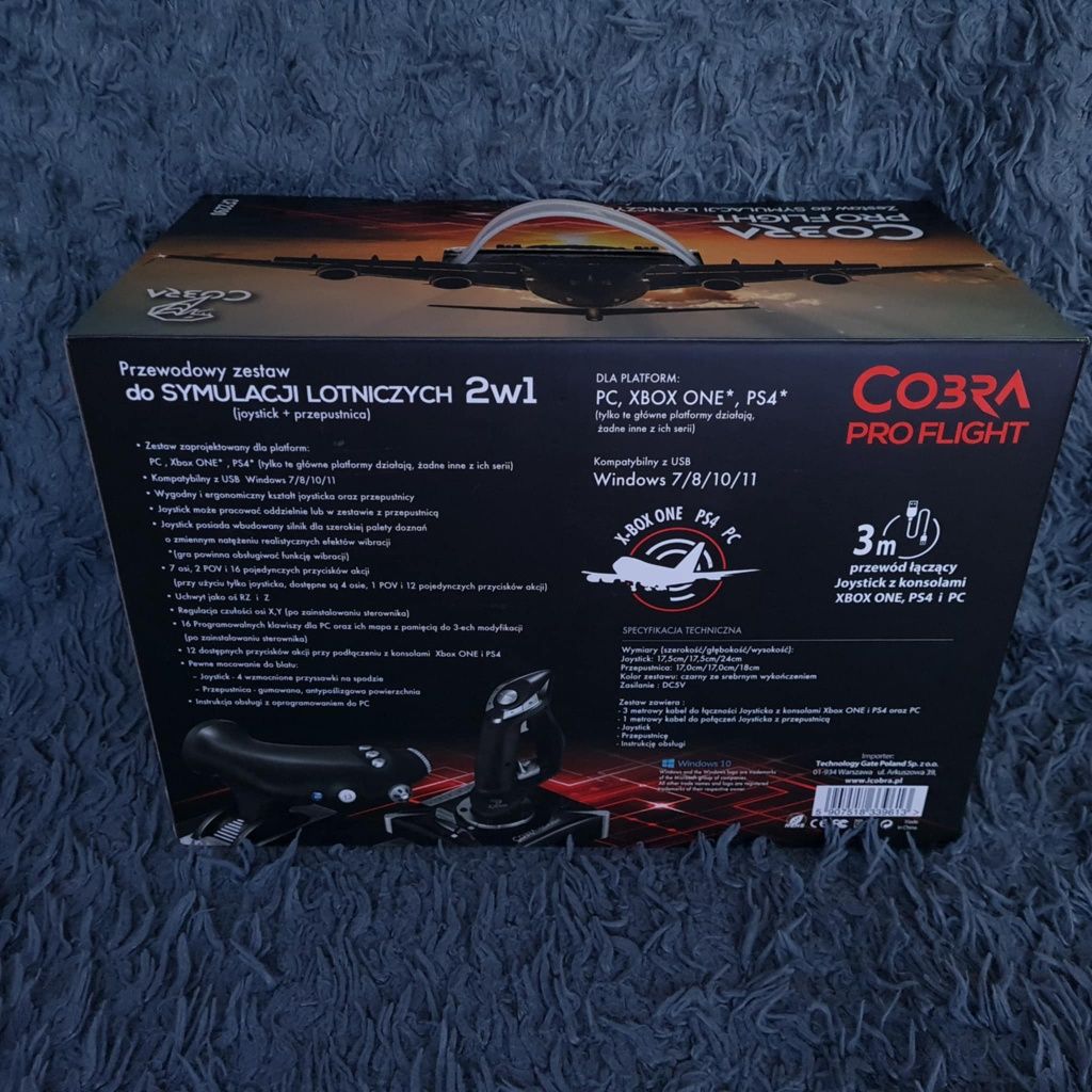 Joystick z przepustnicą cobra pro flight CF2290
Joystick nie używany W