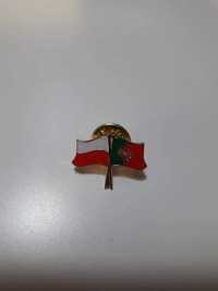 Przypinka/broszka do ubrań z flagami Polska i Portugalia