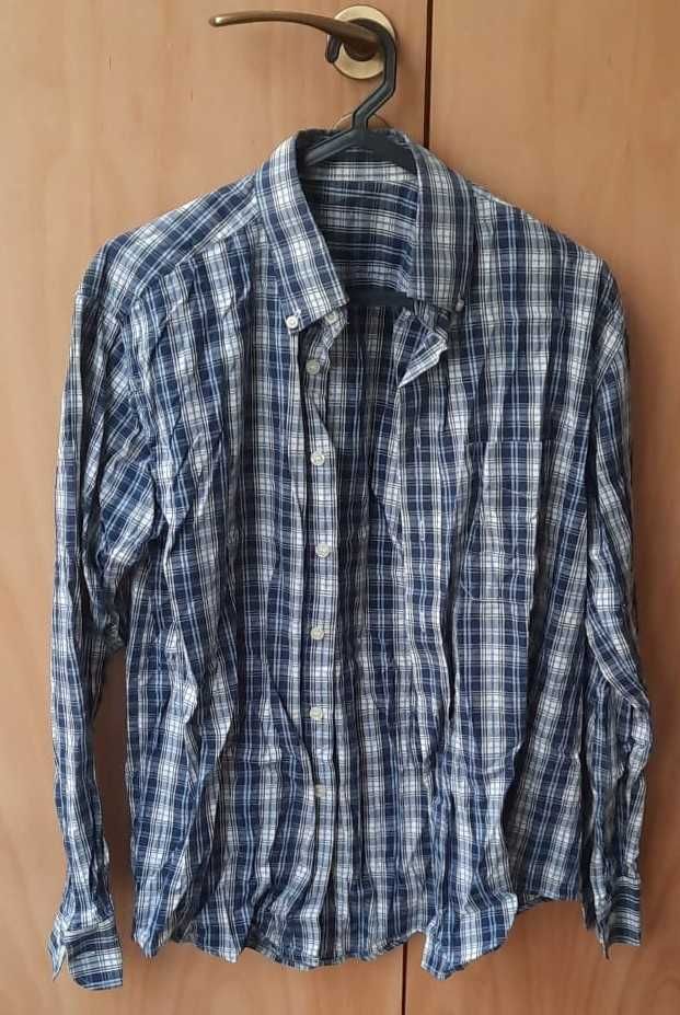Camisa azul xadrez