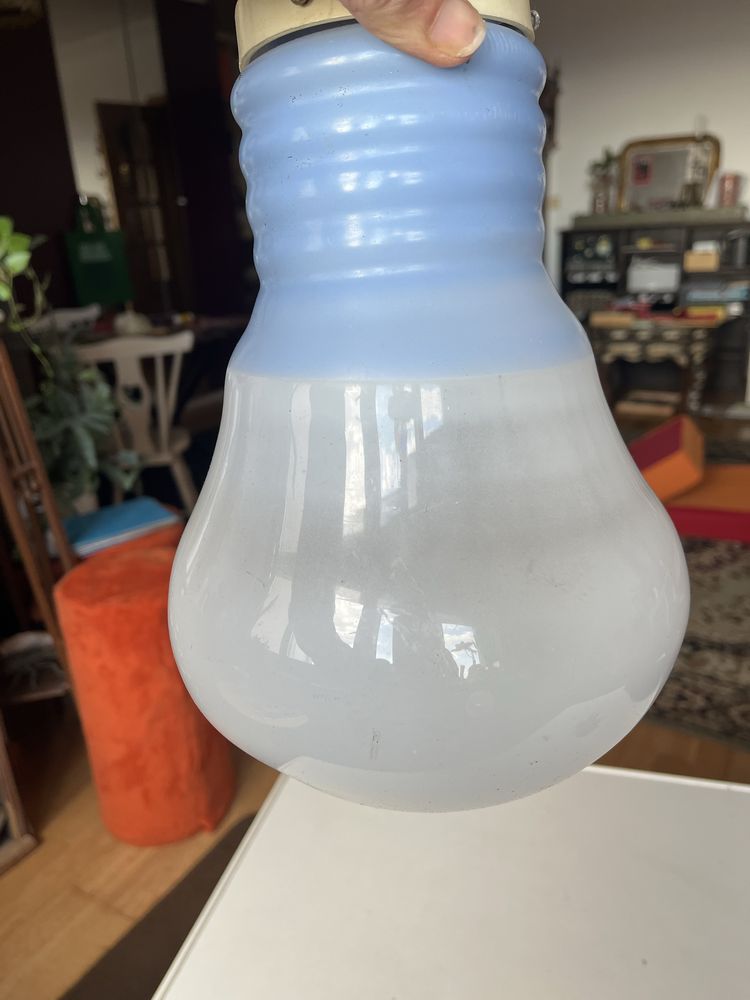 Candeeiro de teto em vidro vintage em forma de lâmpada