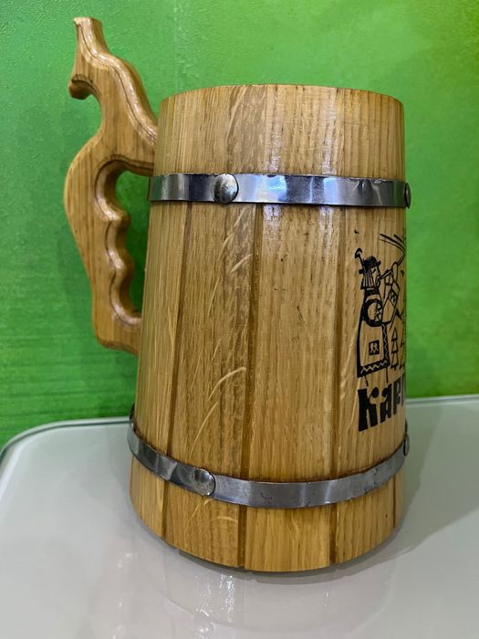 Сувенирная кружка с дерева для пива кваса