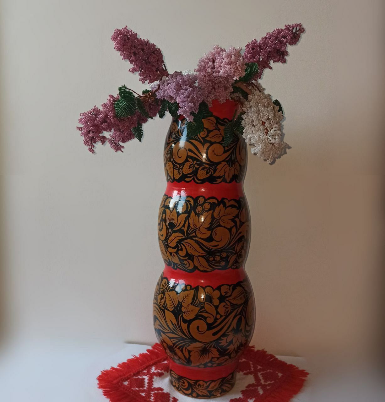 Деревянно декоратиание вазы ручной роботы в украин стиле с росписью