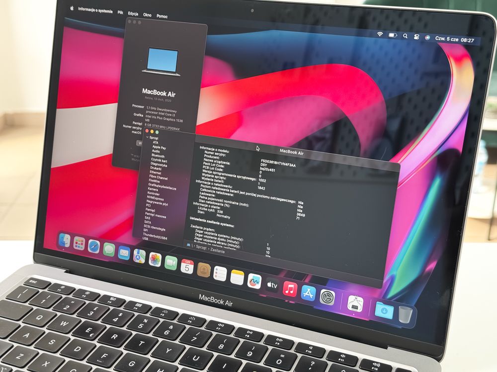 MacBook Air 2020 i3 8/256 GB Szary Jak Nowy Sklep Gwarancja