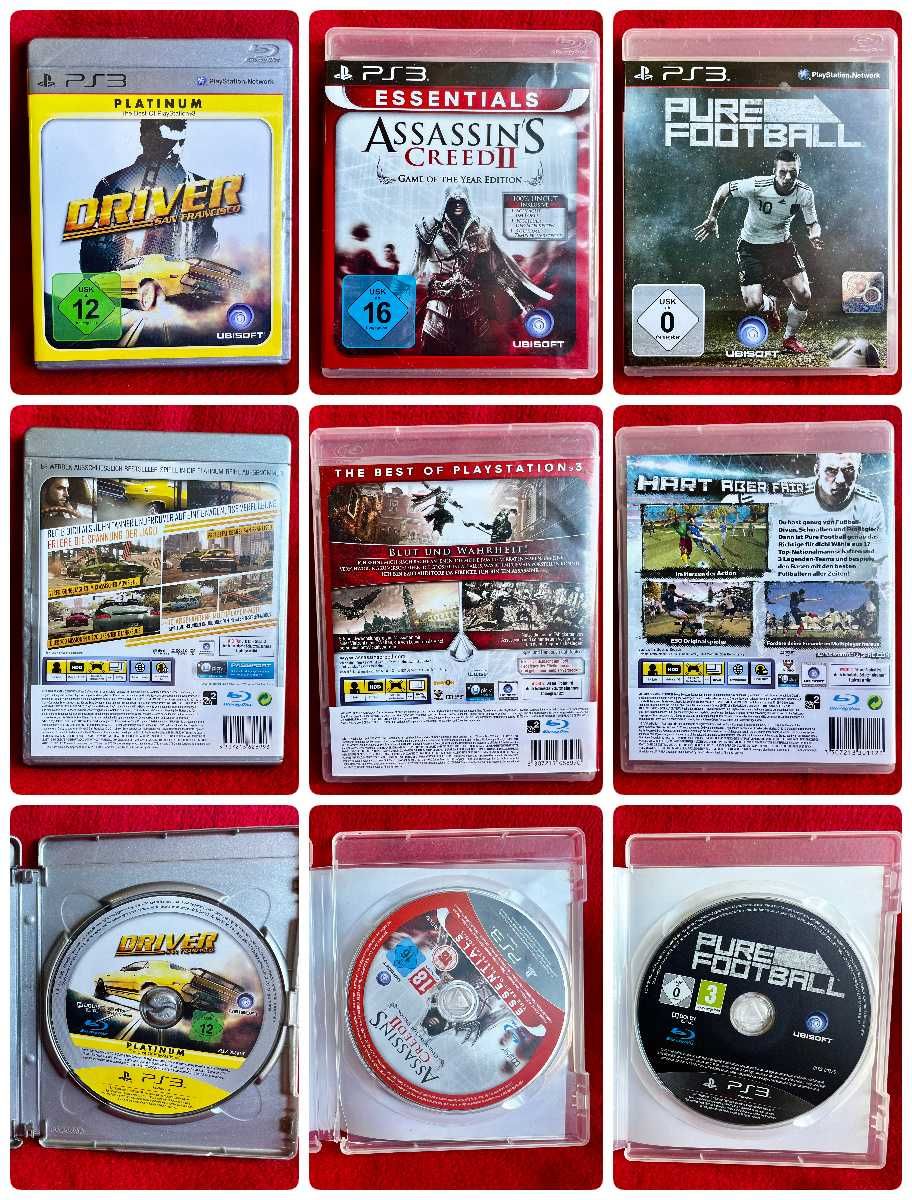 PS3 zestaw SIMS 3/Driver/Assassins II/Pure Footbal/Risen 2/Heavy Fire