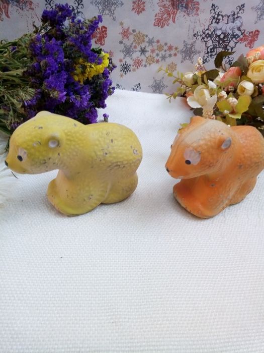 Резиновая игрушка СССР Мишки клеймо редкие