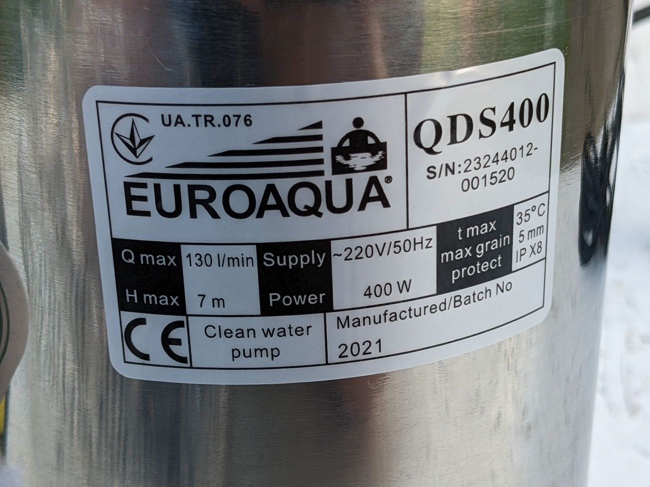 QSD 400 Euroaqua насос дренажний INOX