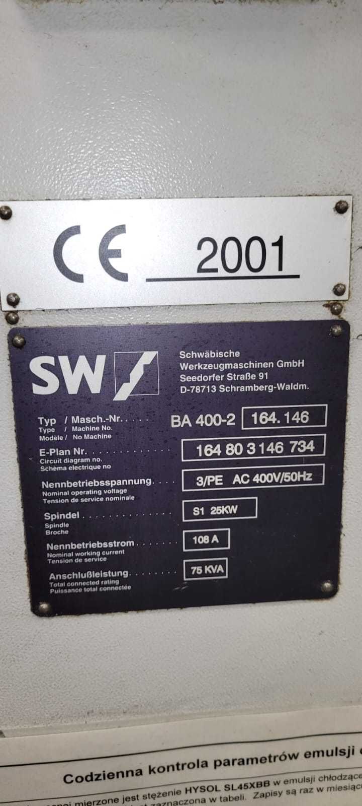CNC Centrum obróbcze SW Schwäbische Werkzeugmaschinen BA400-2