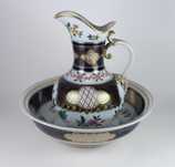Jarro com bacia em porcelana antiga Europeia (Vieux Paris ?)