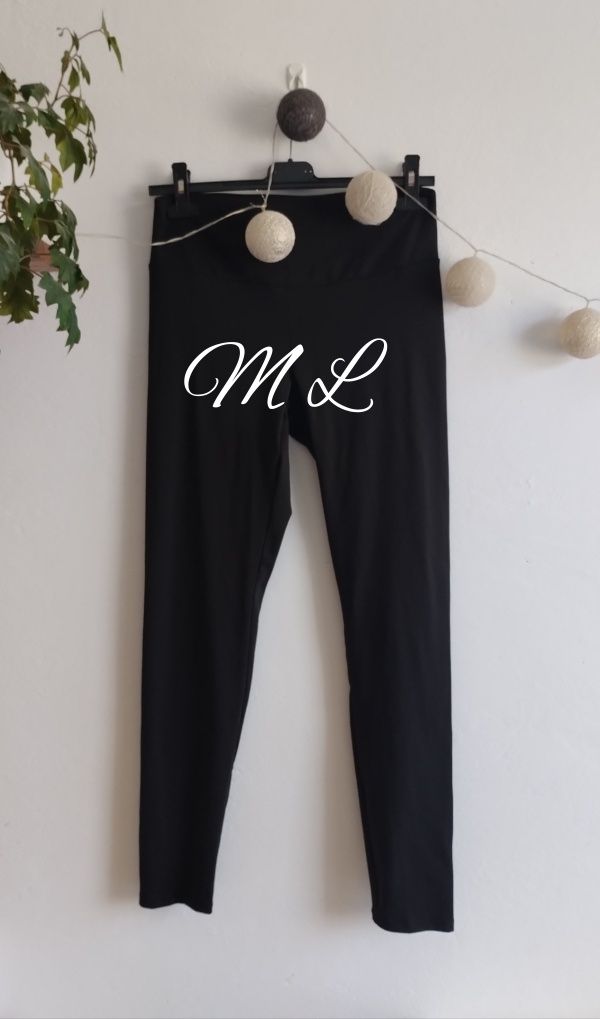 Legginsy damskie sportowe czarne dopasowane M L siłowania fitness