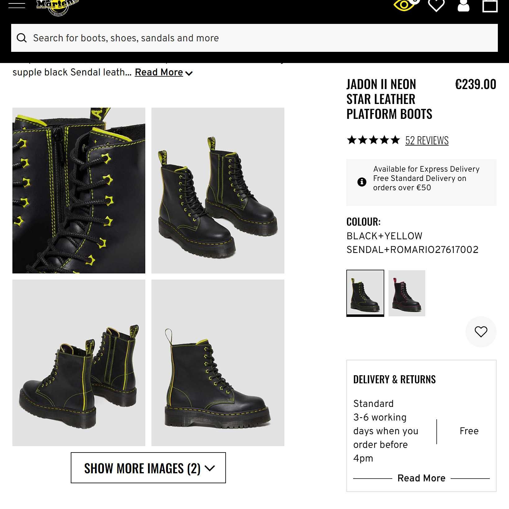 Dr. Martens Jadon II Neon Star кожаные ботинки оригинал 38 / 24см