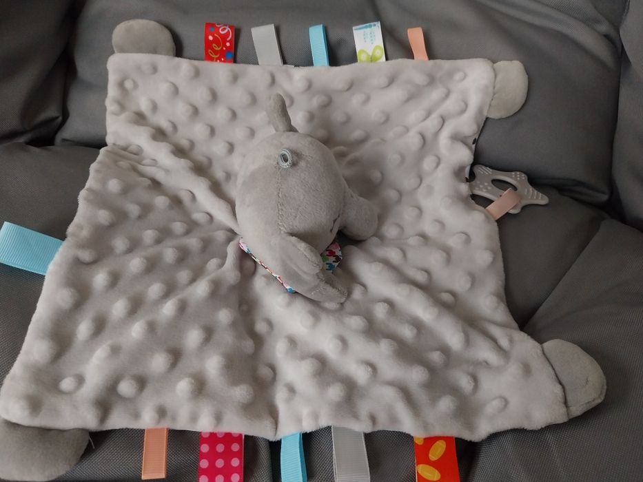 Przytulanka minki slonik,chusta,uspokajacz,sensoryczny,szeleścik.