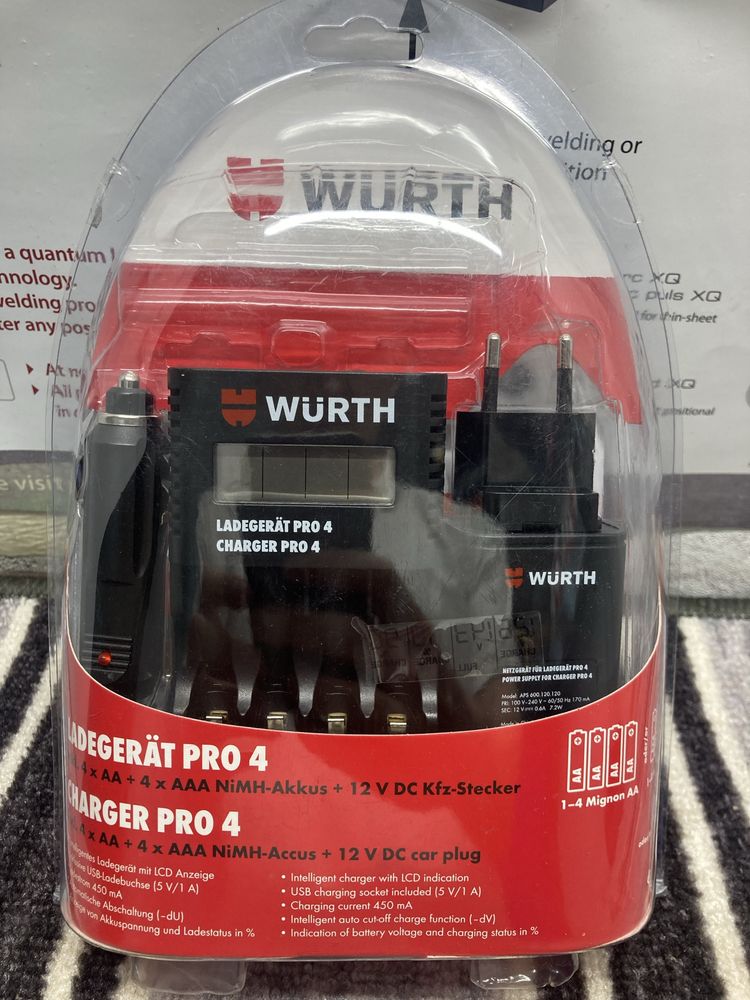 WURTH charger PRO 4 ładowarla do akumulatorków AA, AAA