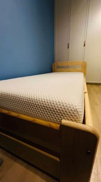 Łóżko drewniane dziecięce LIDIA 90x200 z materacem ABYGDA