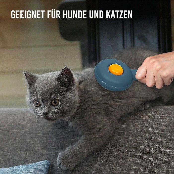 Szczotka dla psów i kotów z krótką sierścią samooczyszczająca