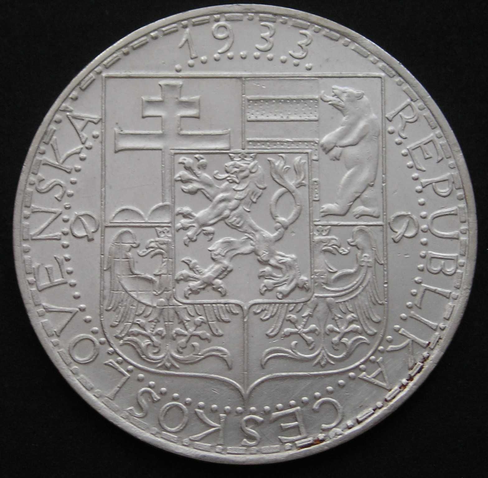 Czechosłowacja 20 koron 1933 - srebro
