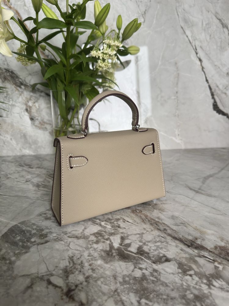 Сумка Hermes Kelly 20 mini epsom etain, Ермес Келлі міні, Эрмес Келли