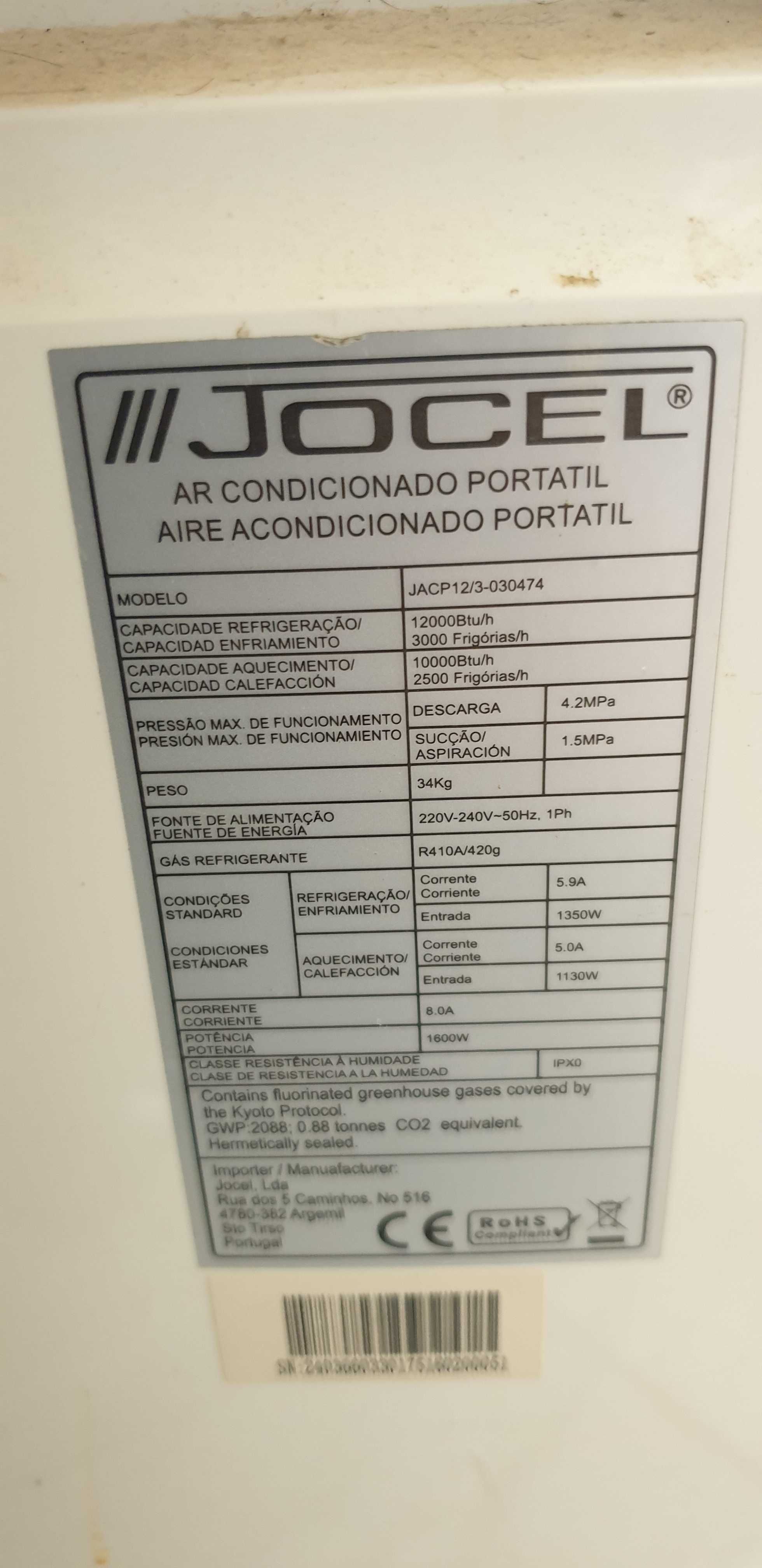 Ar Condicionado/Aquecedor Portátil Jocel JACP12